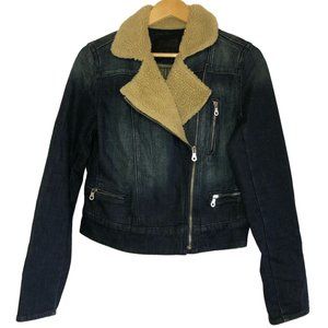 PAIGE Shearling Denim Jacket S